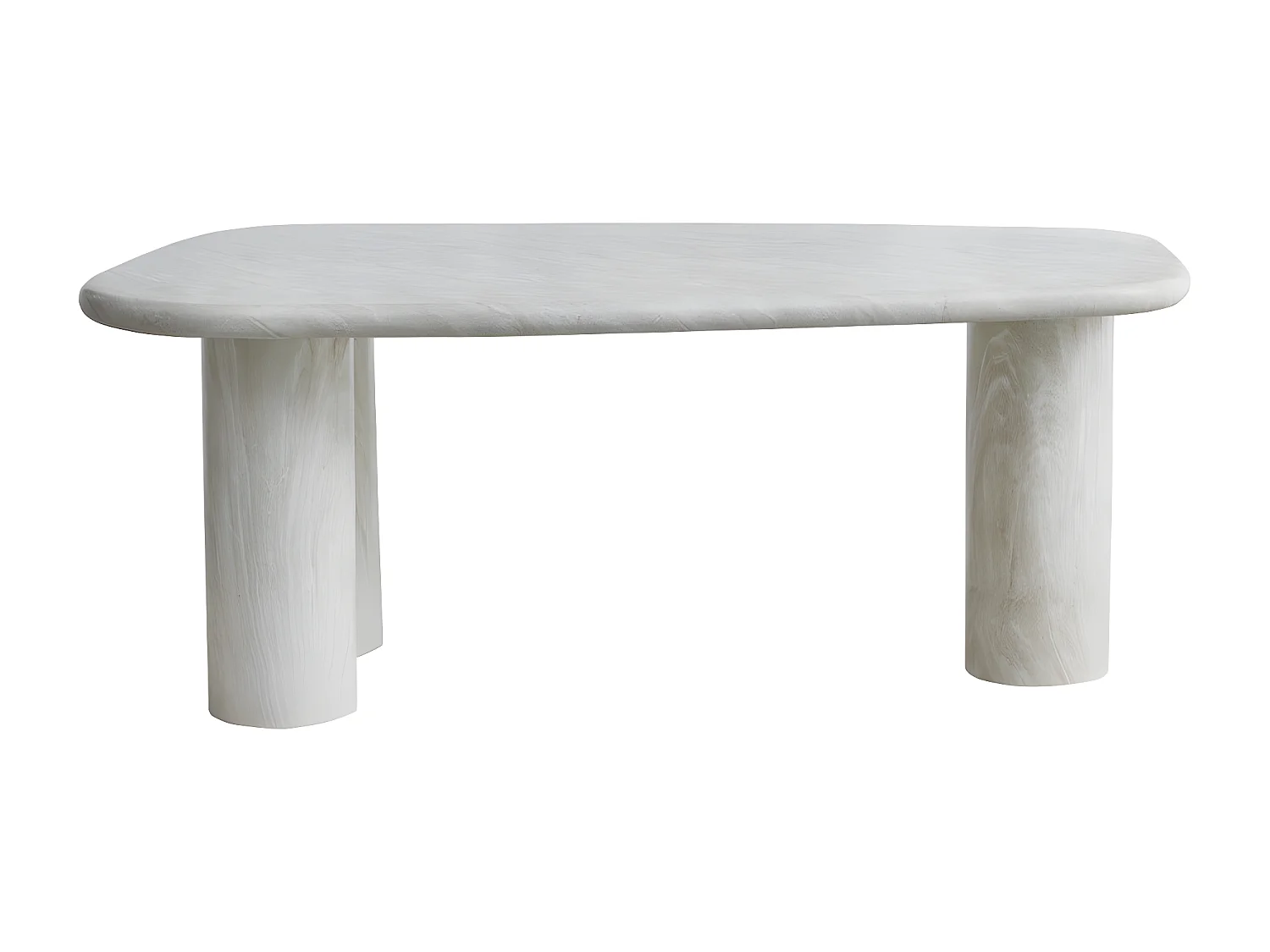 Rhodes - Table à manger 6 personnes en effet travertin - Beige