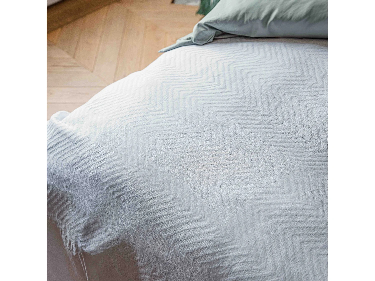 Couvre-lit coton blanc cassé 260x240 cm