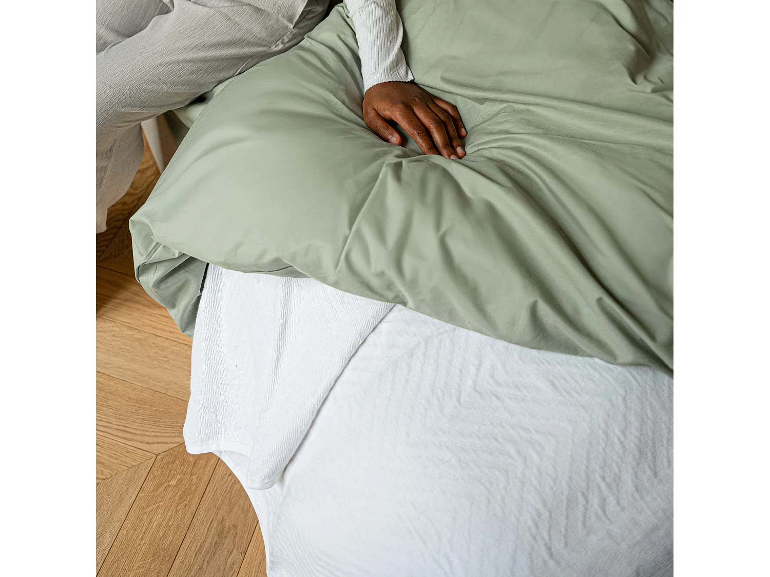 Couvre-lit coton blanc cassé 250x220 cm