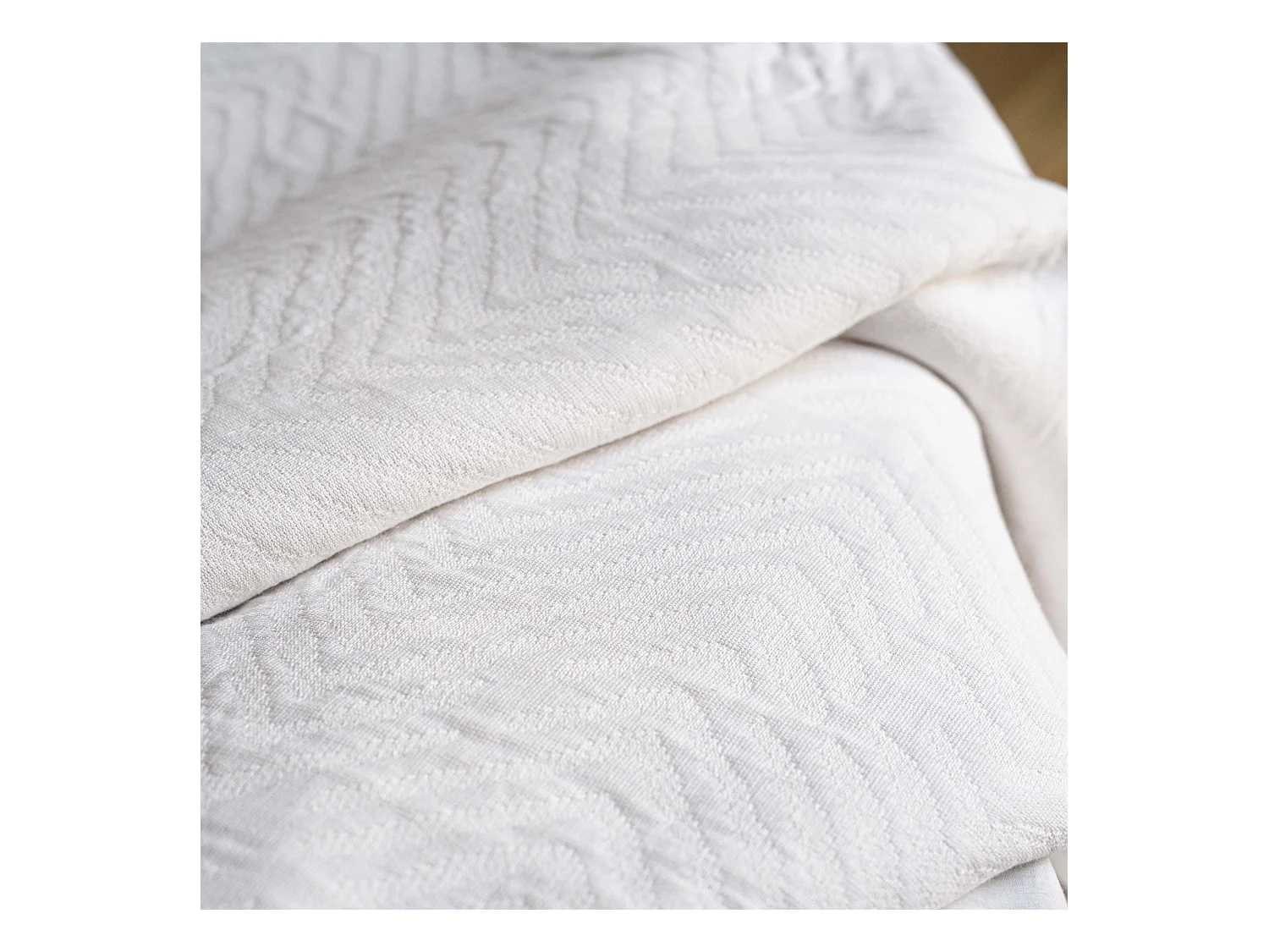 Couvre-lit coton blanc cassé 260x180 cm