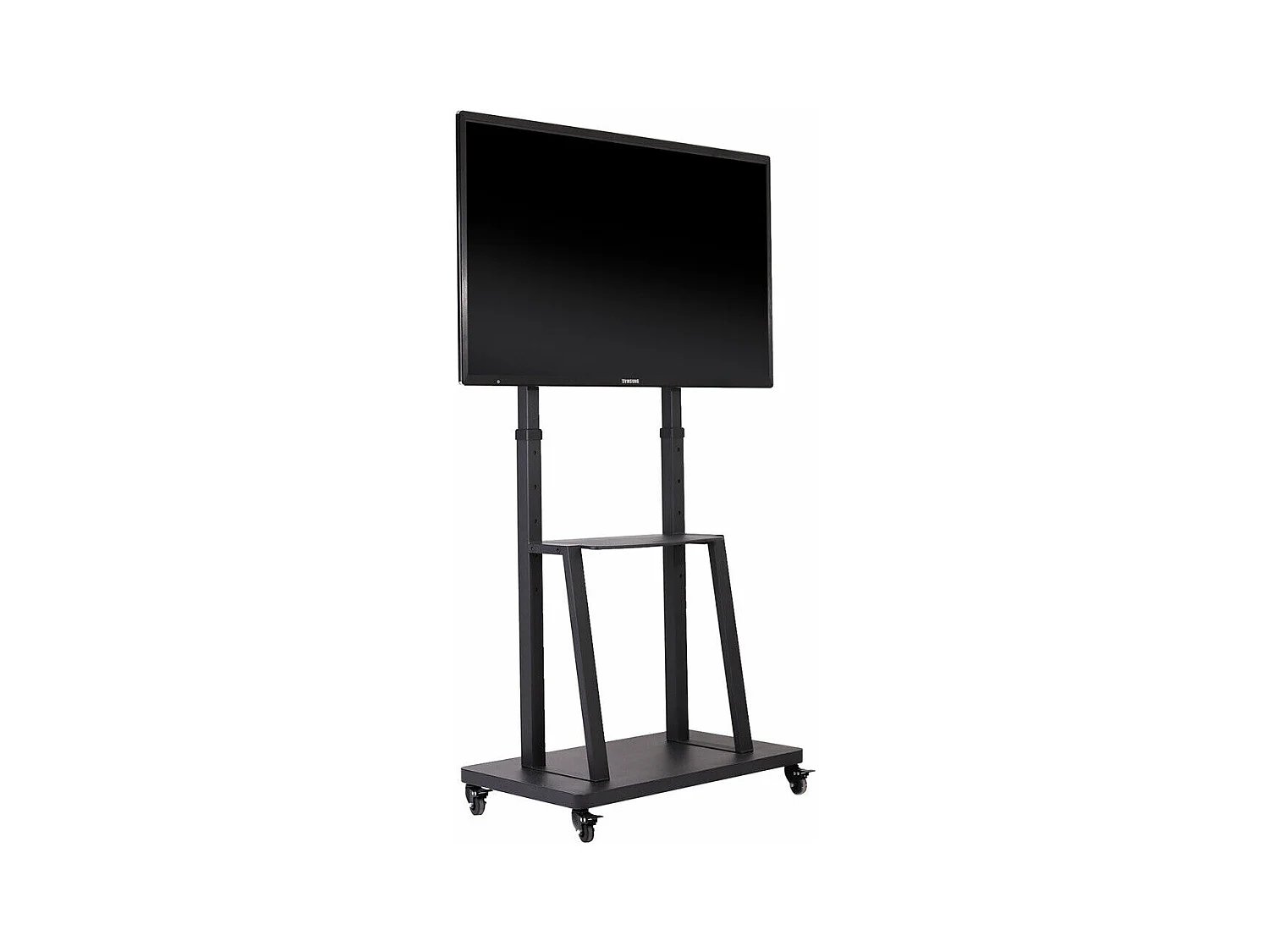 Support de TV avec 2 tablettes de rangement et  4 roulettes pour téléviseur de 32 à 80 pouce - Pied tv réglable - charge 65kg VESA Max 600x400