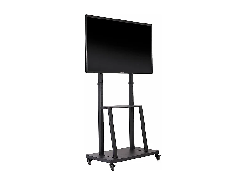 Support de TV avec 2 tablettes de rangement et  4 roulettes pour téléviseur de 32 à 80 pouce - Pied tv réglable - charge 65kg VESA Max 600x400