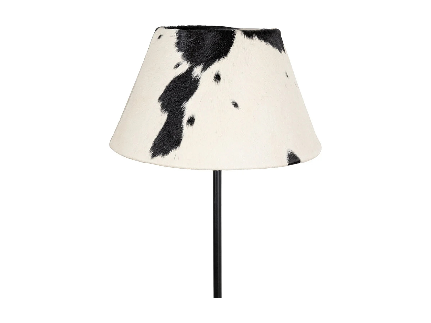 Lampadaire en métal et peau de vache