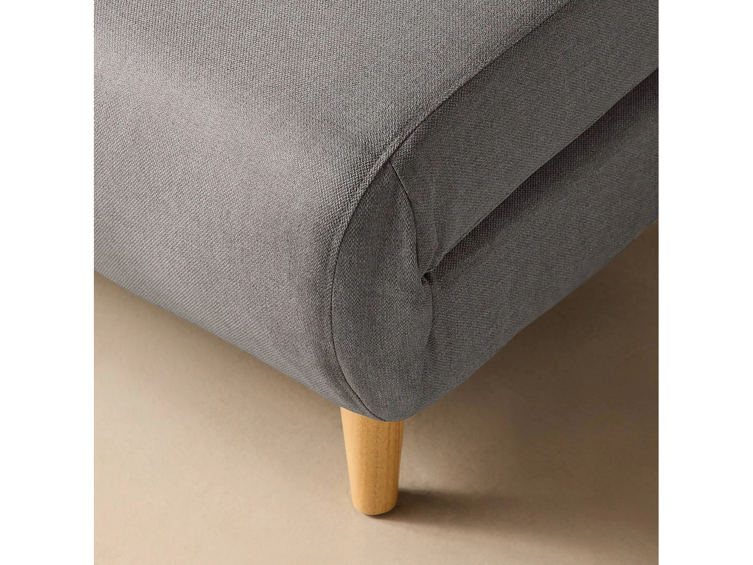 Canapé convertible 2 places inclinable en tissu gris clair
