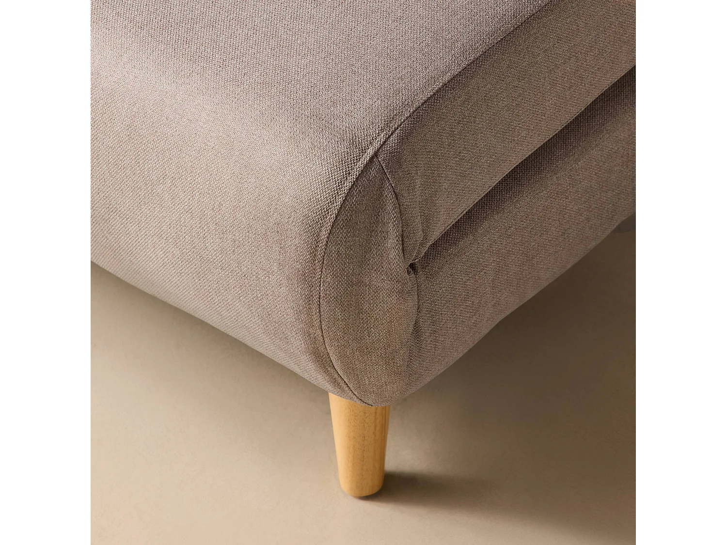 Canapé convertible 2 places inclinable en tissu beige
