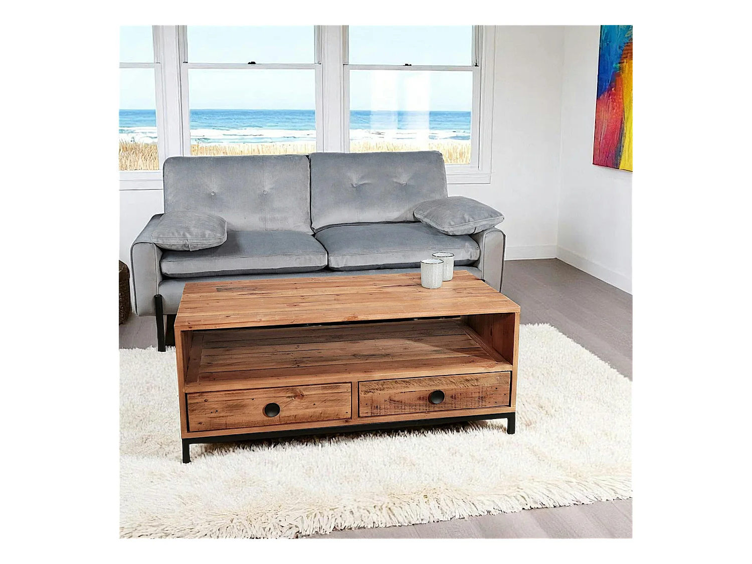 Table basse en bois recyclé CANBERRA
