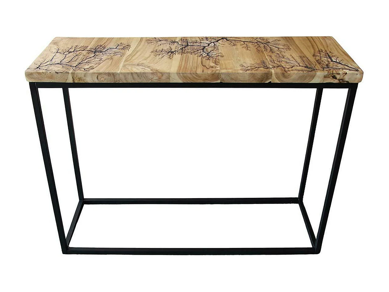 Console rectangulaire teck et pieds métal