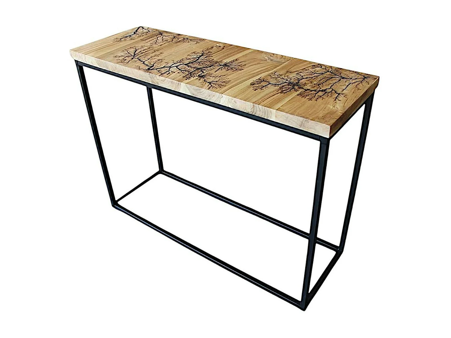 Console rectangulaire teck et pieds métal