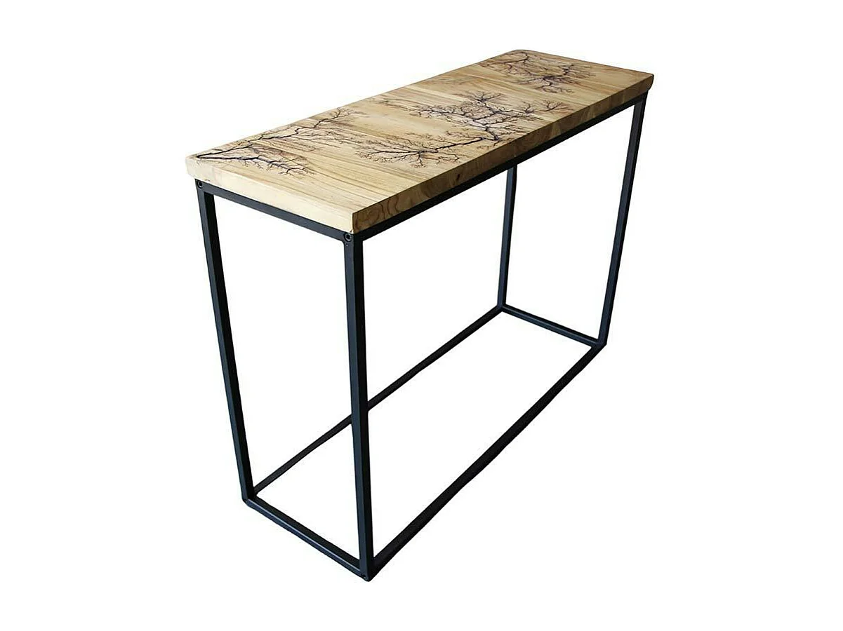 Console rectangulaire teck et pieds métal