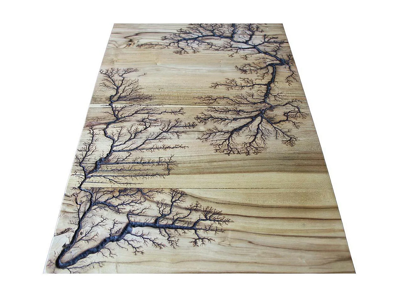 Console rectangulaire teck et pieds métal