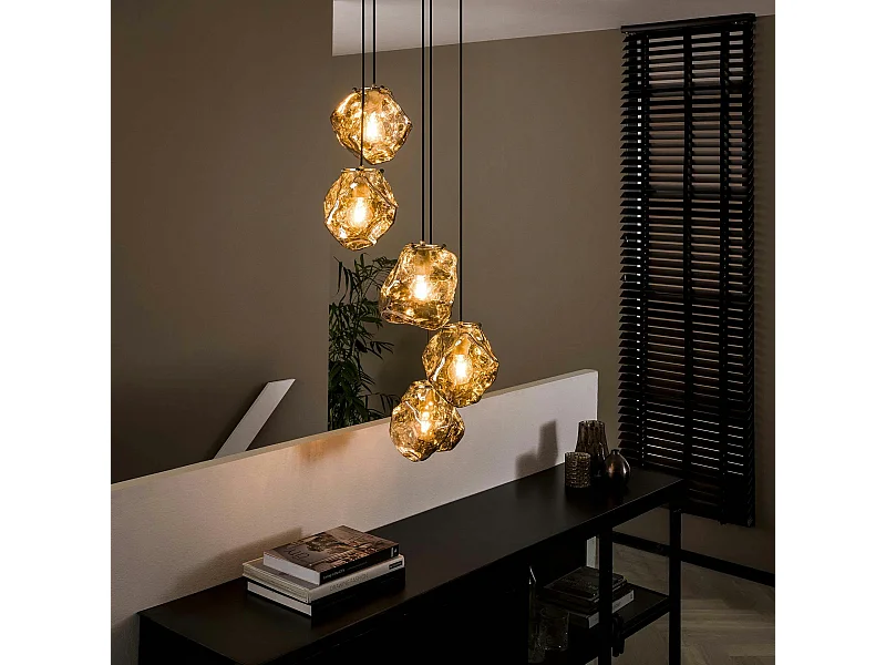 Suspension moderne étagée 5 lampes NIAGARA