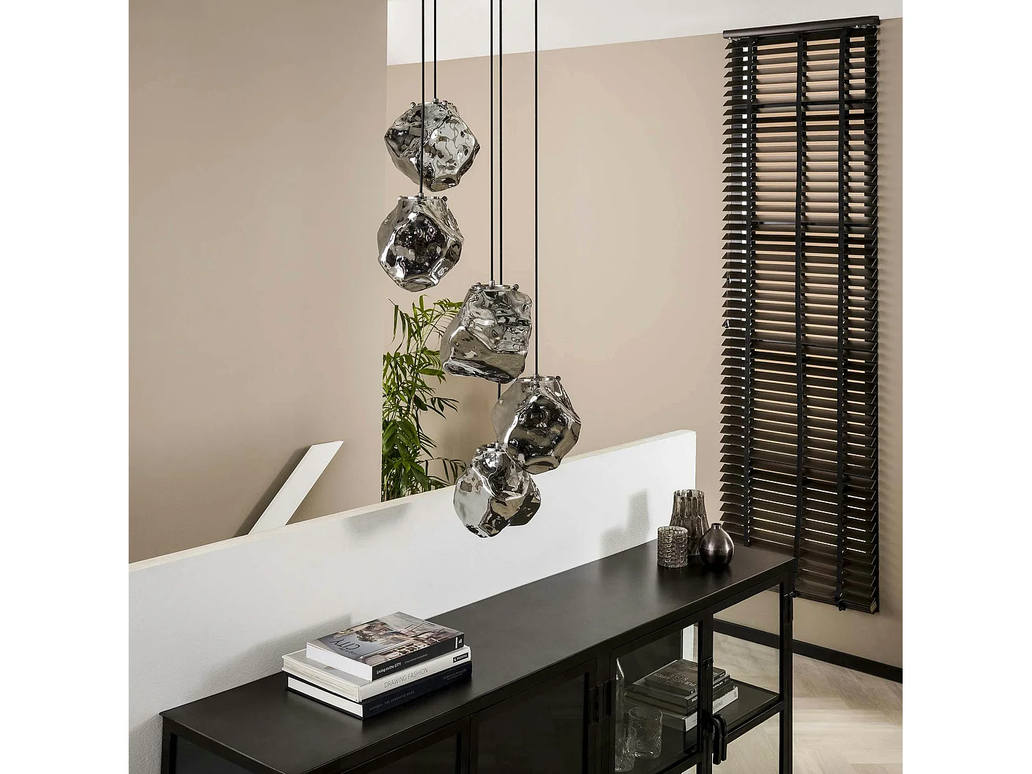 Suspension moderne étagée 5 lampes NIAGARA