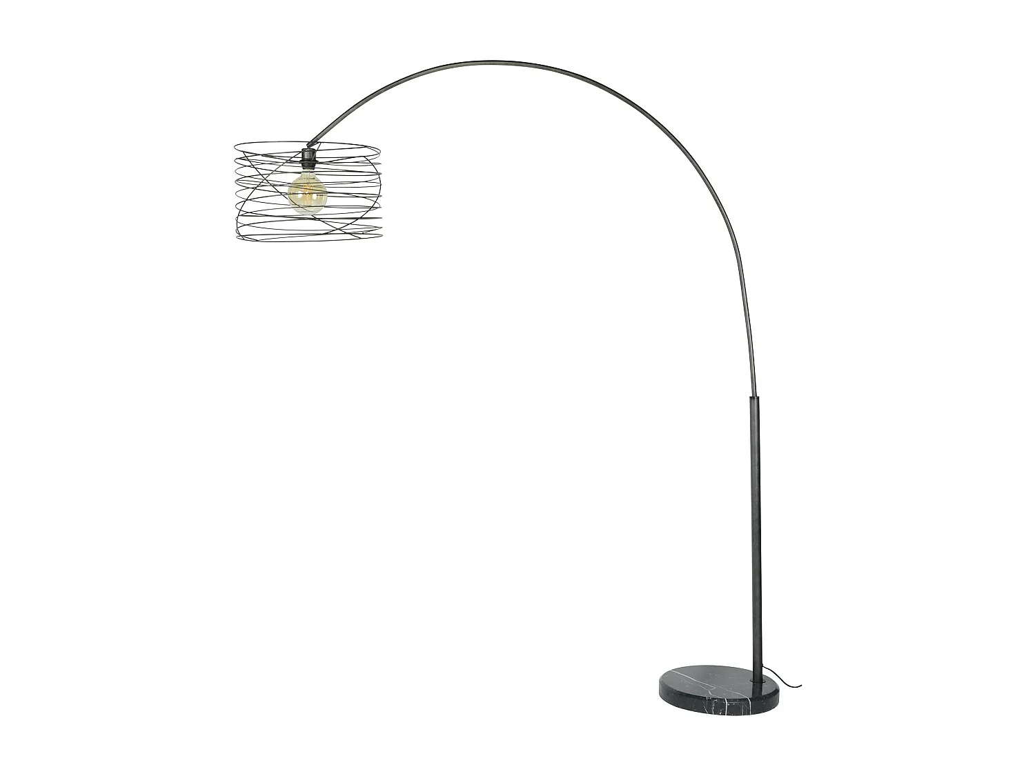 Lampadaire arc forme tourbillon anthracite noir