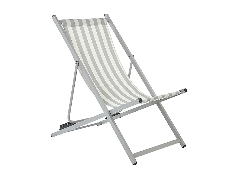 Sedia a sdraio pieghevole LOCRI II Metallo Grigio chiaro