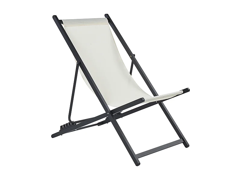 Cadeira de praia dobrável LOCRI II Metal Creme claro