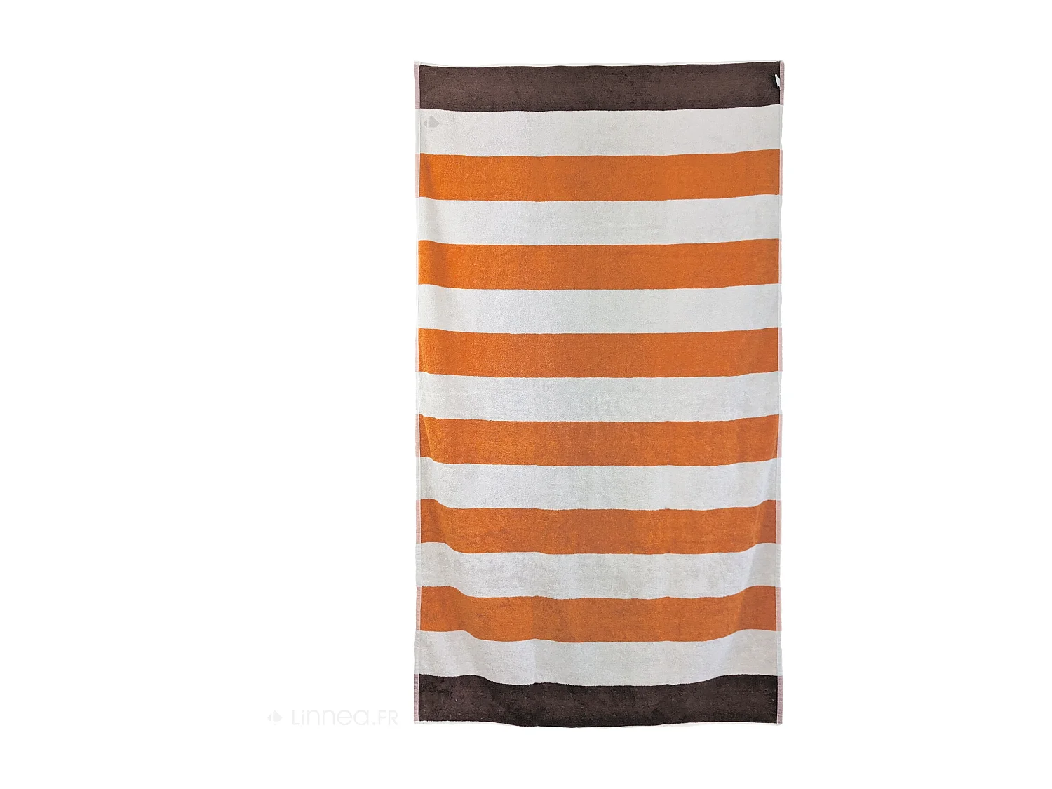 Drap de plage en velours de coton 100x180 cm PALLANTE orange à rayures