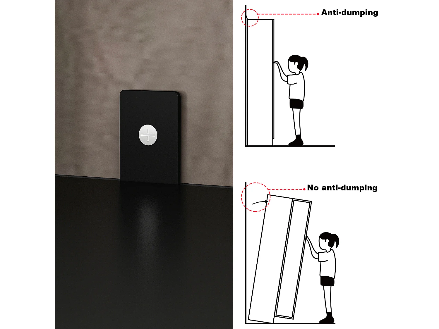 Grande armoire de chambre avec LED - 6 portes en verre - penderie et compartiments, 120x48x190, Noir