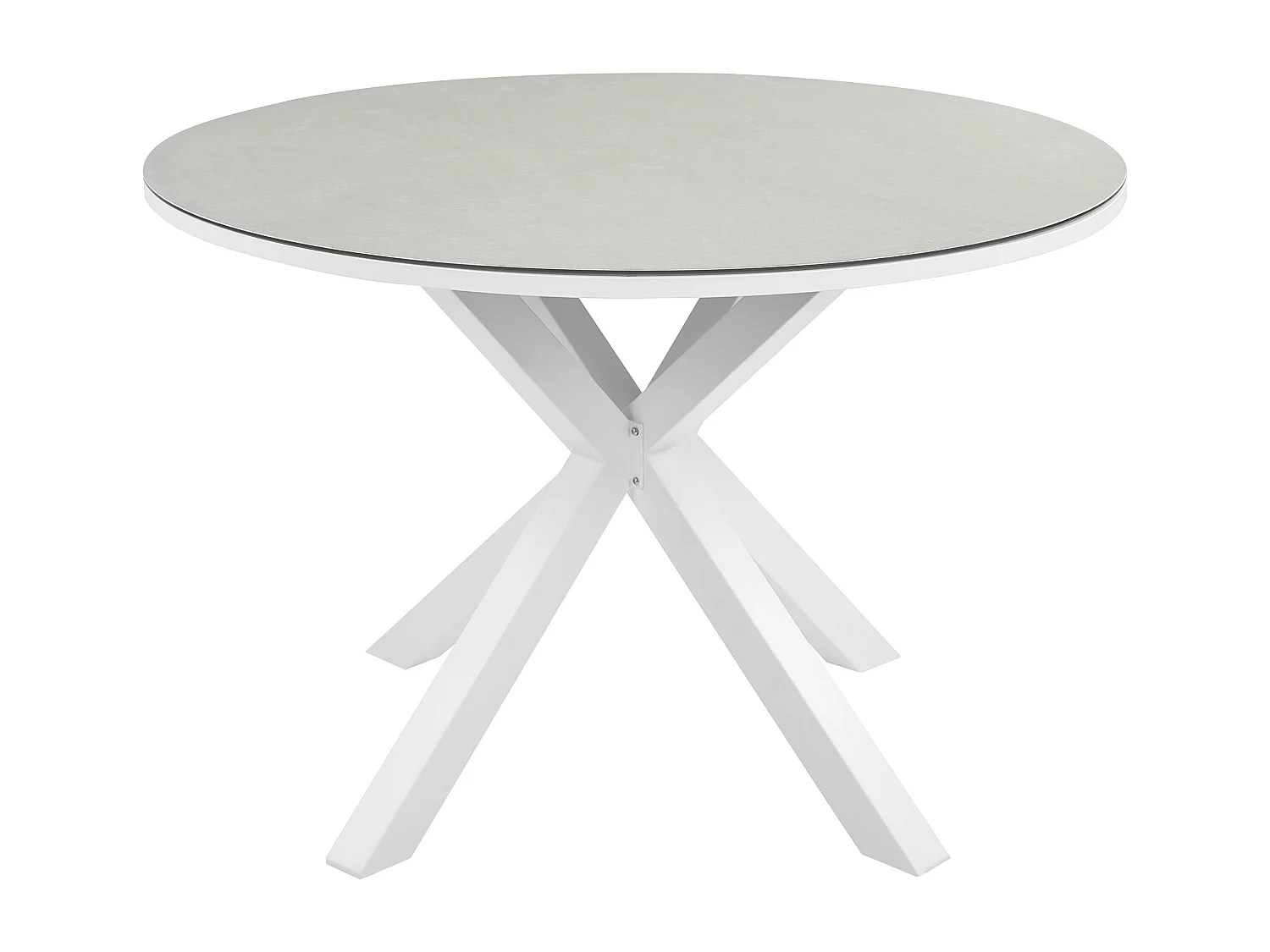 Stół ogrodowy MALETTO 120 cm 120 cm Szkło Beżowoszary