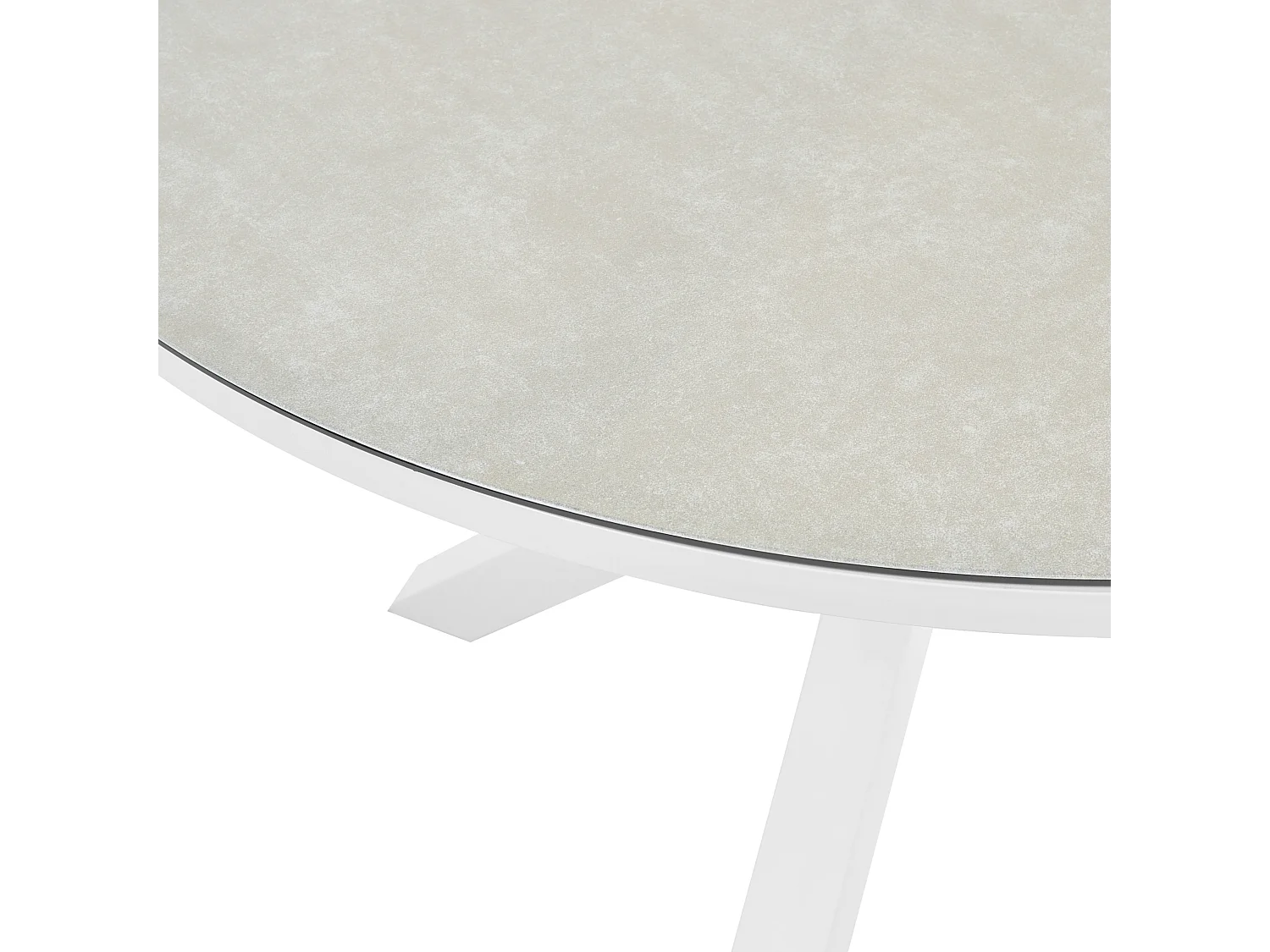 Stół ogrodowy MALETTO 120 cm 120 cm Szkło Beżowoszary