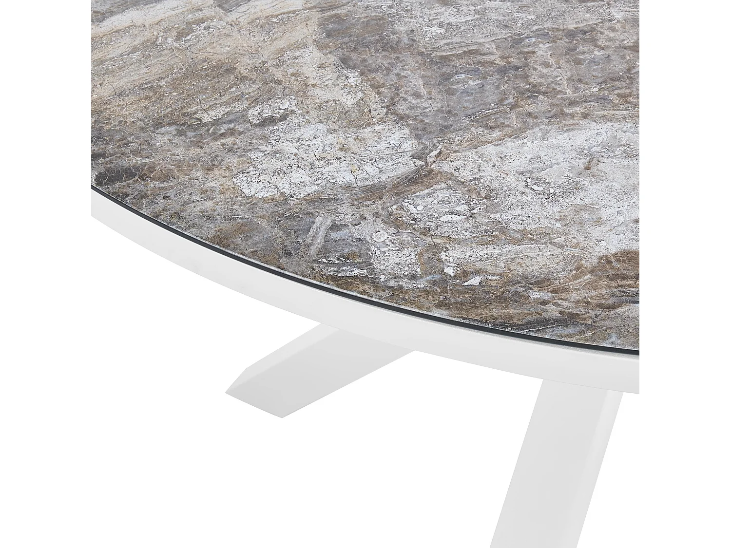 Mesa de jardín MALETTO 120 cm 120 cm Vidrio Gris oscuro