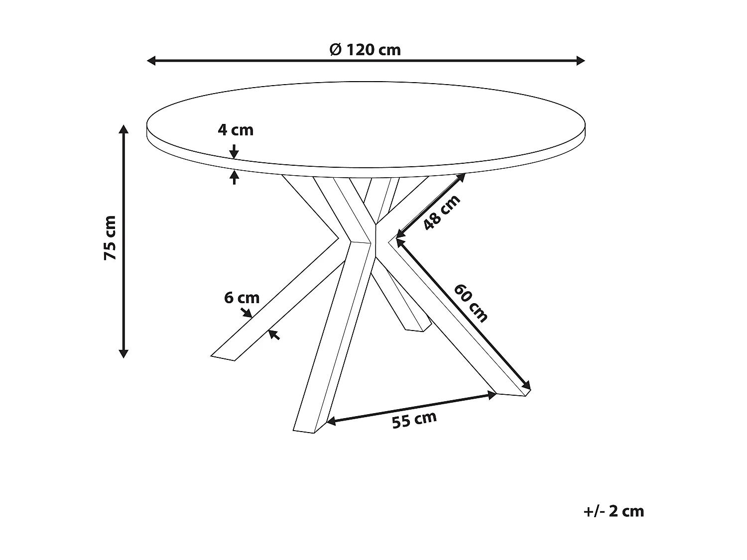 Table de salle à manger de jardin MALETTO 120 cm 120 cm Verre Gris foncé