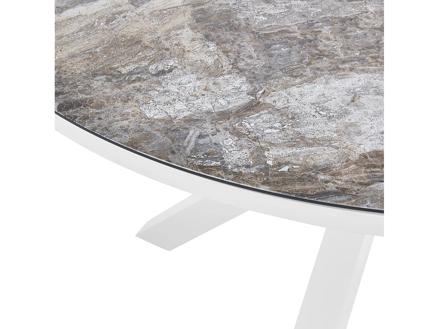 Stół ogrodowy MALETTO 120 cm 120 cm Szkło Ciemnoszary