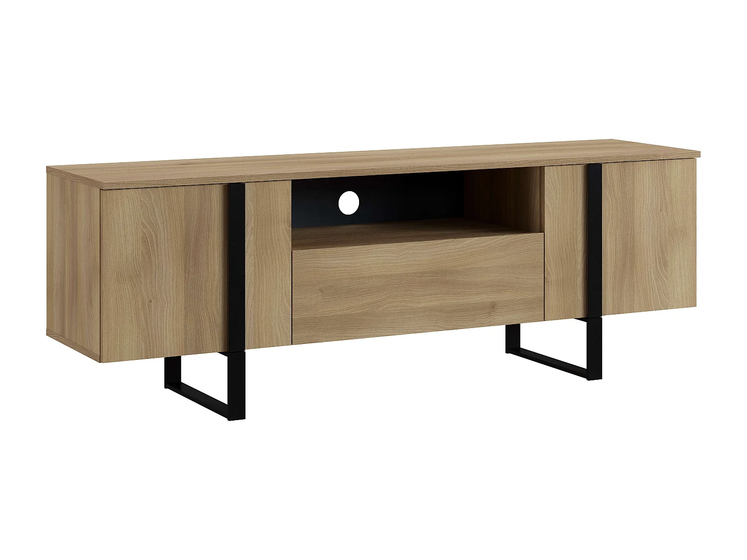 Meuble TV DUNE 2 portes 1 tiroir 55x160x40 cm chêne TALESA