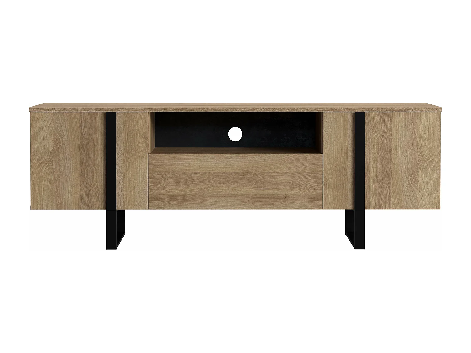 Meuble TV DUNE 2 portes 1 tiroir 55x160x40 cm chêne TALESA