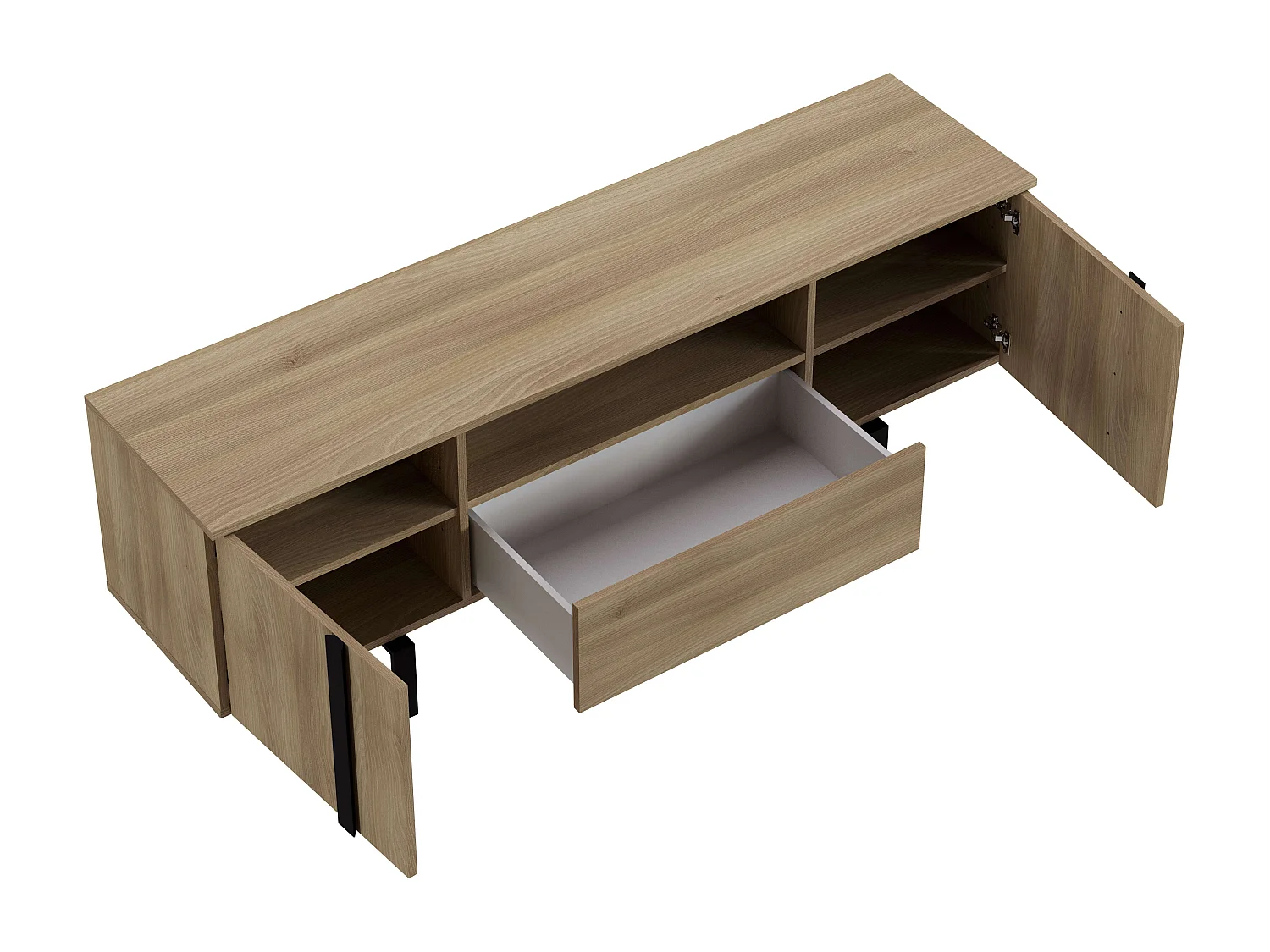 Meuble TV DUNE 2 portes 1 tiroir 55x160x40 cm chêne TALESA