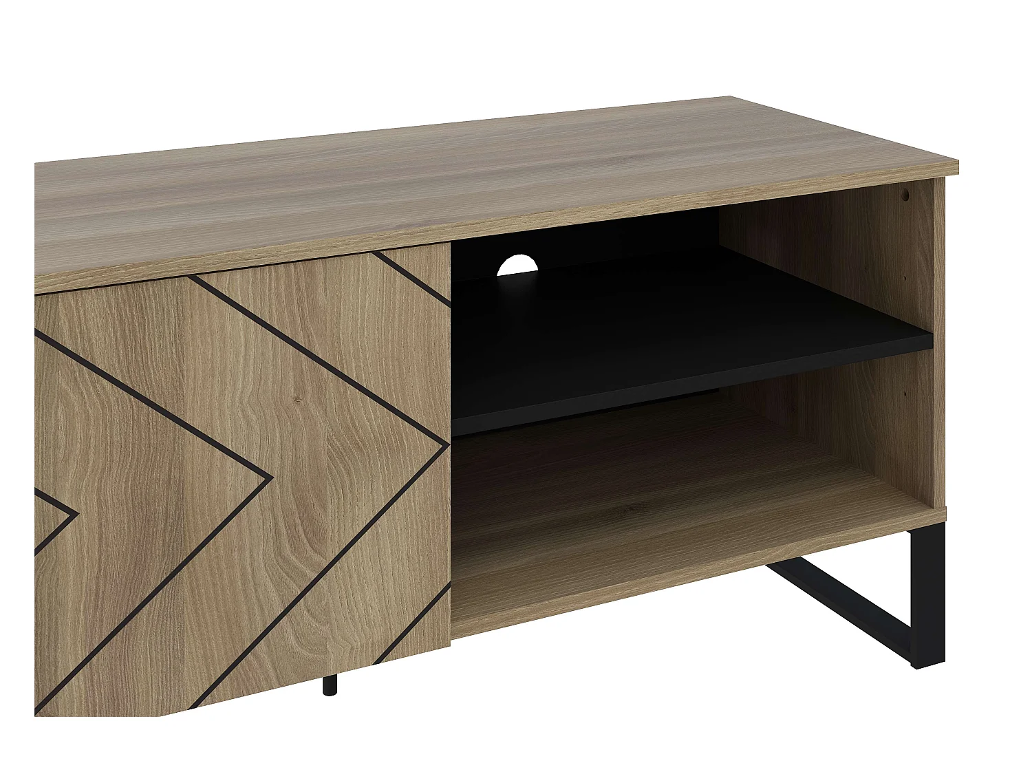 Meuble TV ROMO 2 portes 55x180x44 cm chêne TALESA