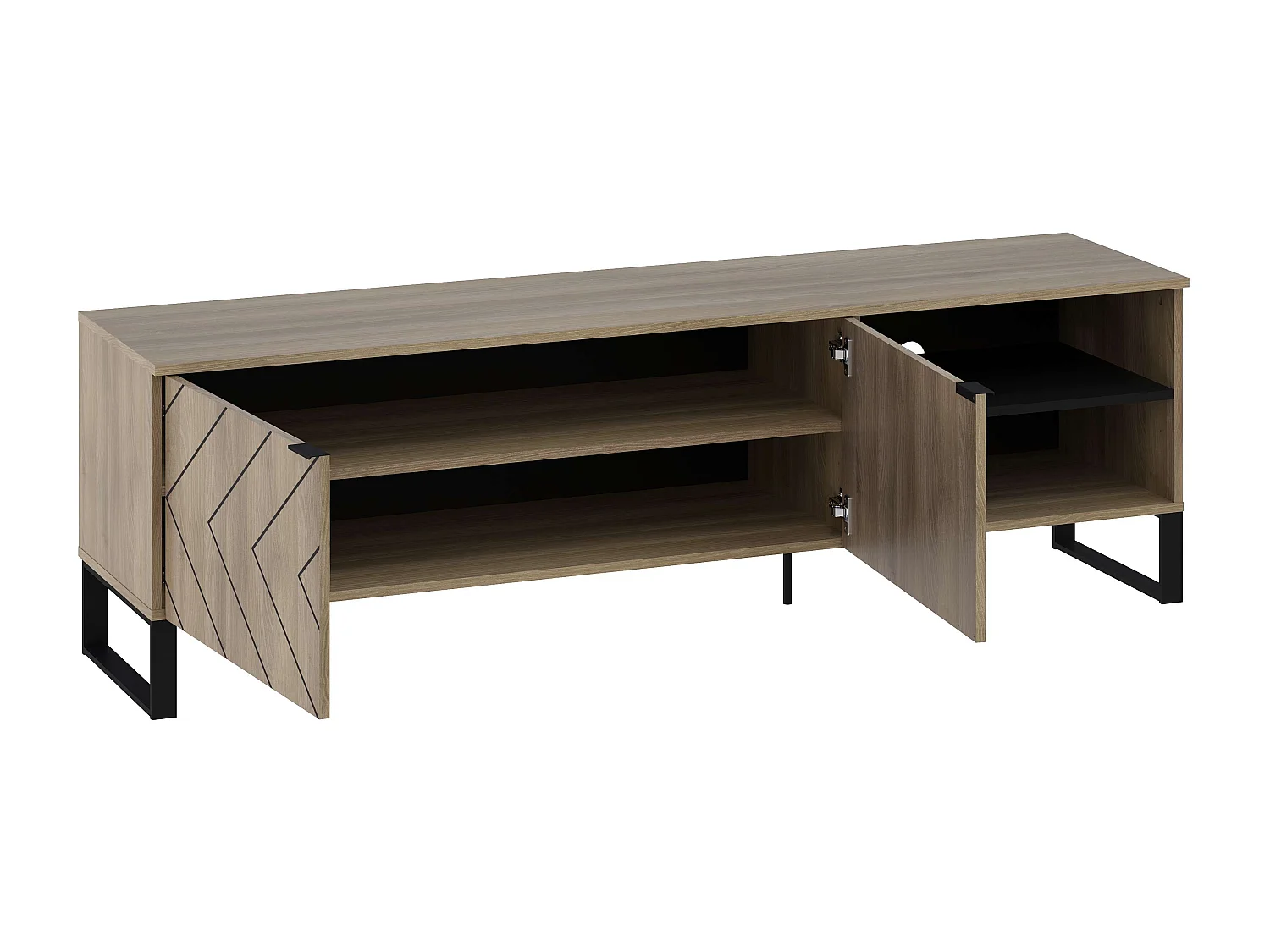 Meuble TV ROMO 2 portes 55x180x44 cm chêne TALESA