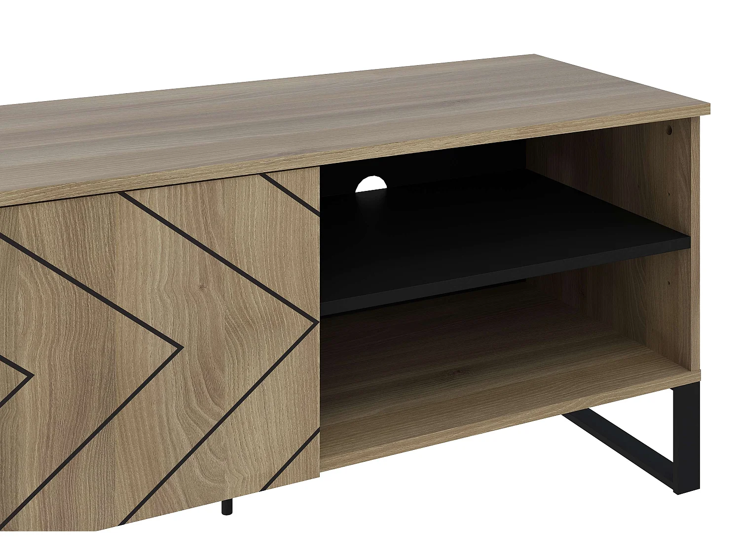 Meuble TV ROMO 2 portes 55x180x44 cm chêne TALESA