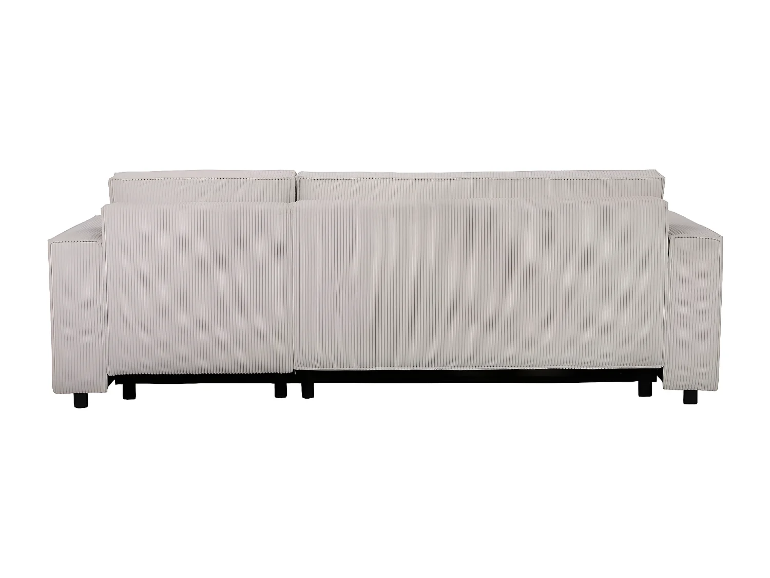 Canapé d'angle en velours côtelé "Montaigne S" - 3 places - Beige