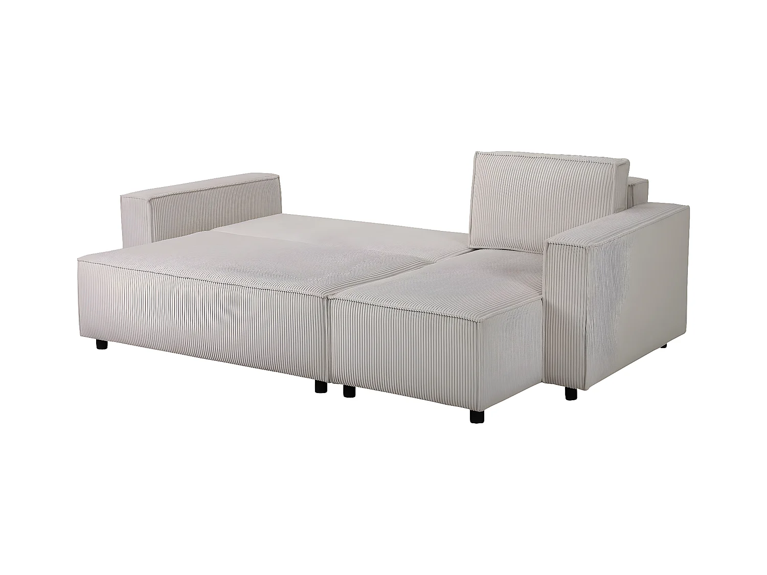 Sofá esquinero de pana "Montaigne S" - 3 plazas - Beige