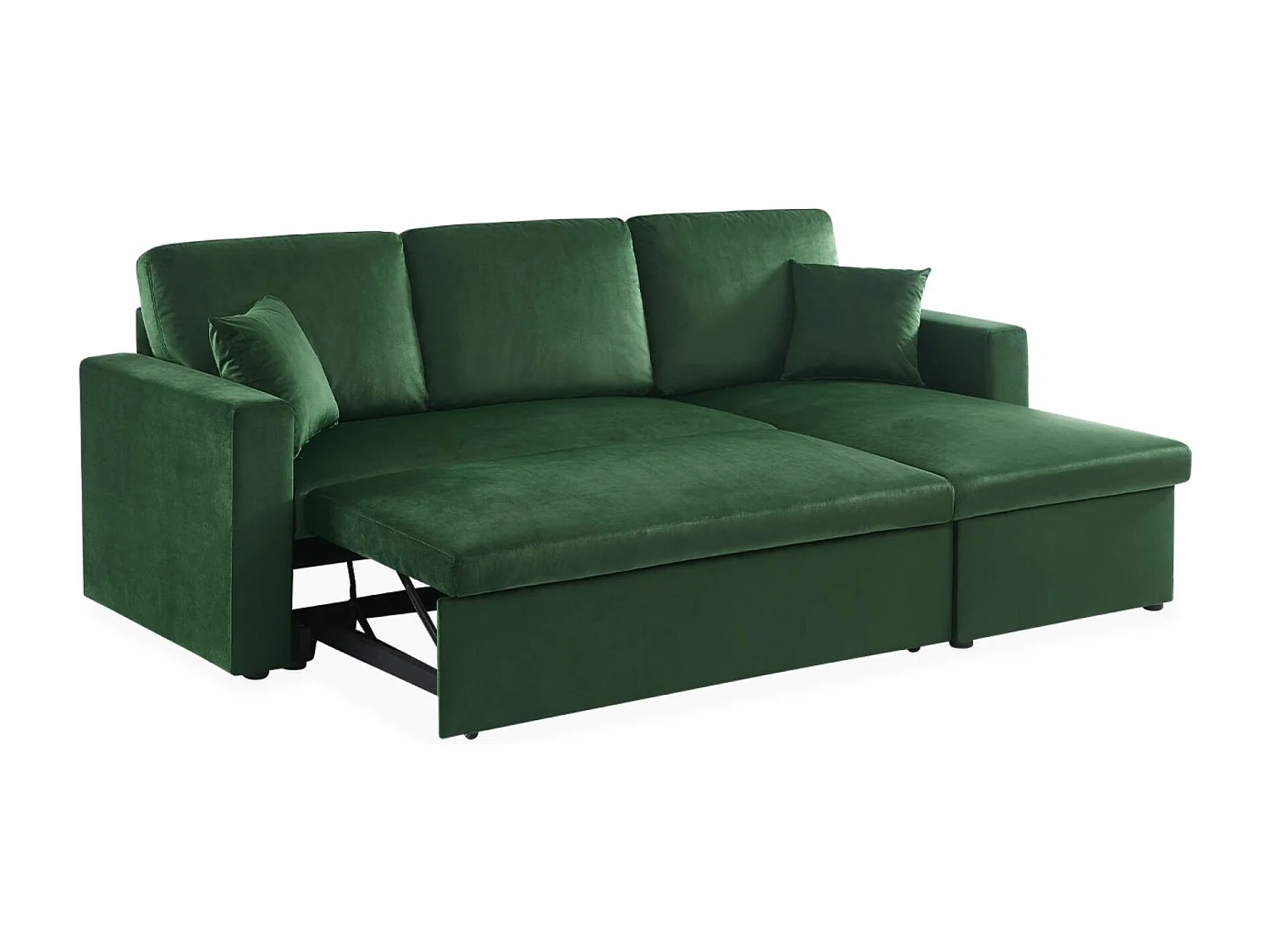 Sofá cama esquinero reversible de 3 plazas verde ingles