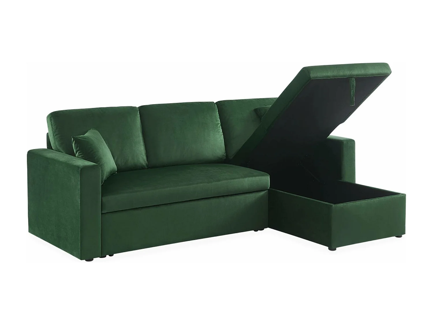 Sofá cama esquinero reversible de 3 plazas verde ingles