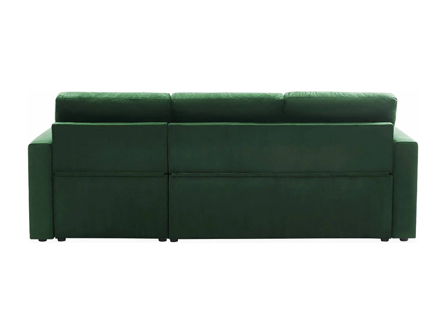 Divano letto angolare reversibile in velluto, 3 posti, verde inglese