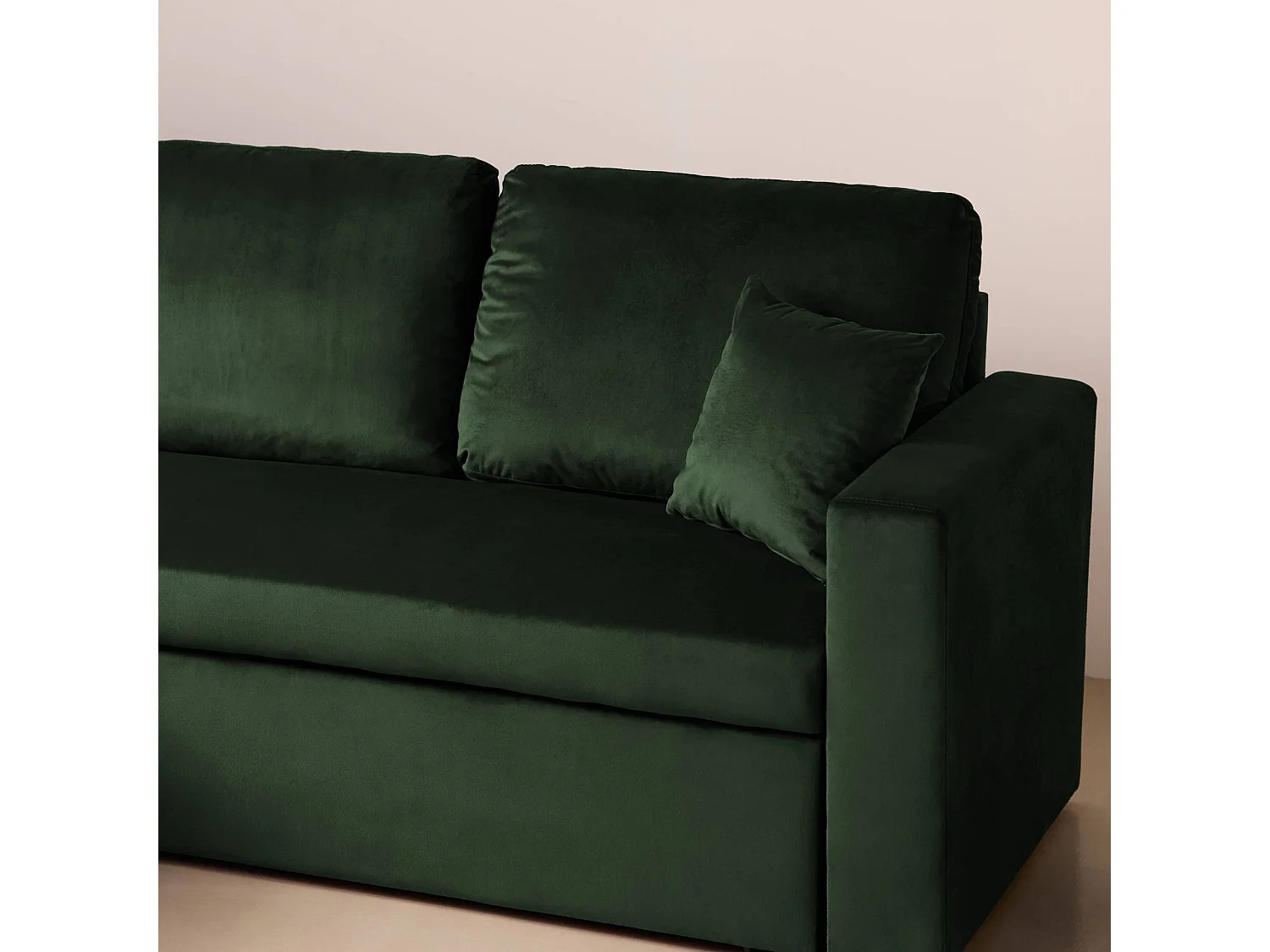 Divano letto angolare reversibile in velluto con contenitore, 3 posti,
