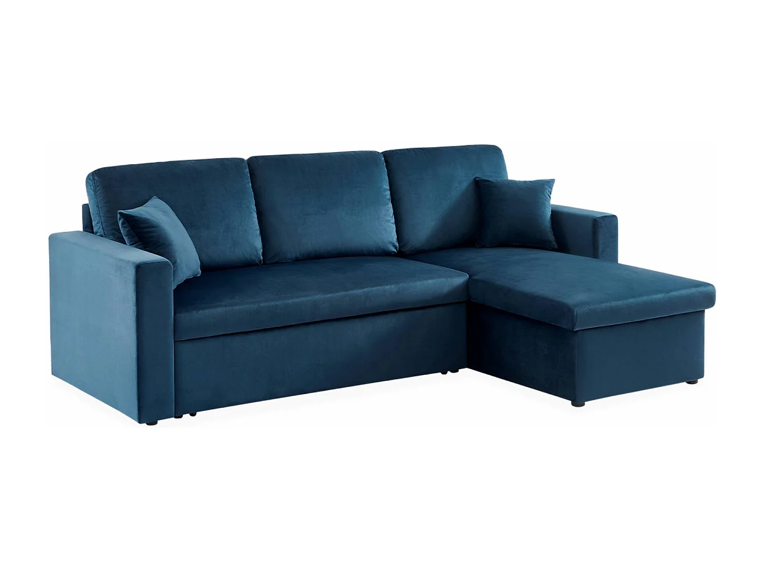 Sofá cama esquinero reversible de 3 plazas azul