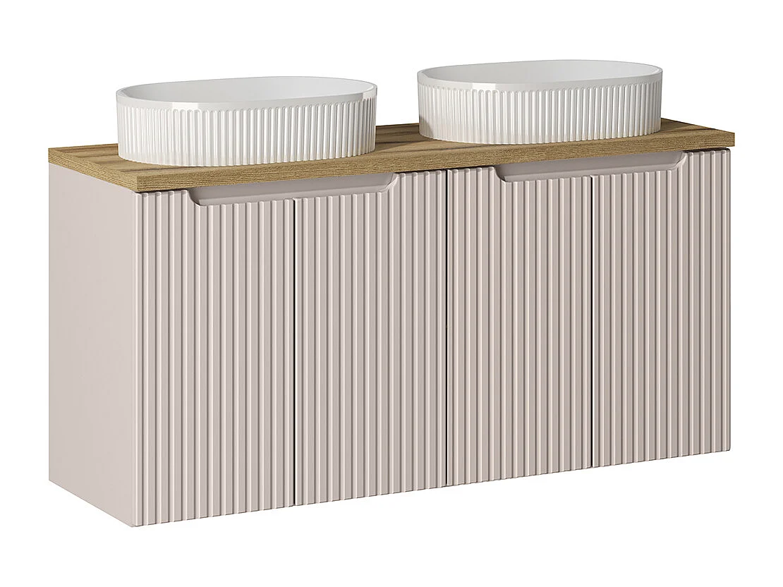 Set di mobili da bagno doppio lavabo Riva cachemire 120cm