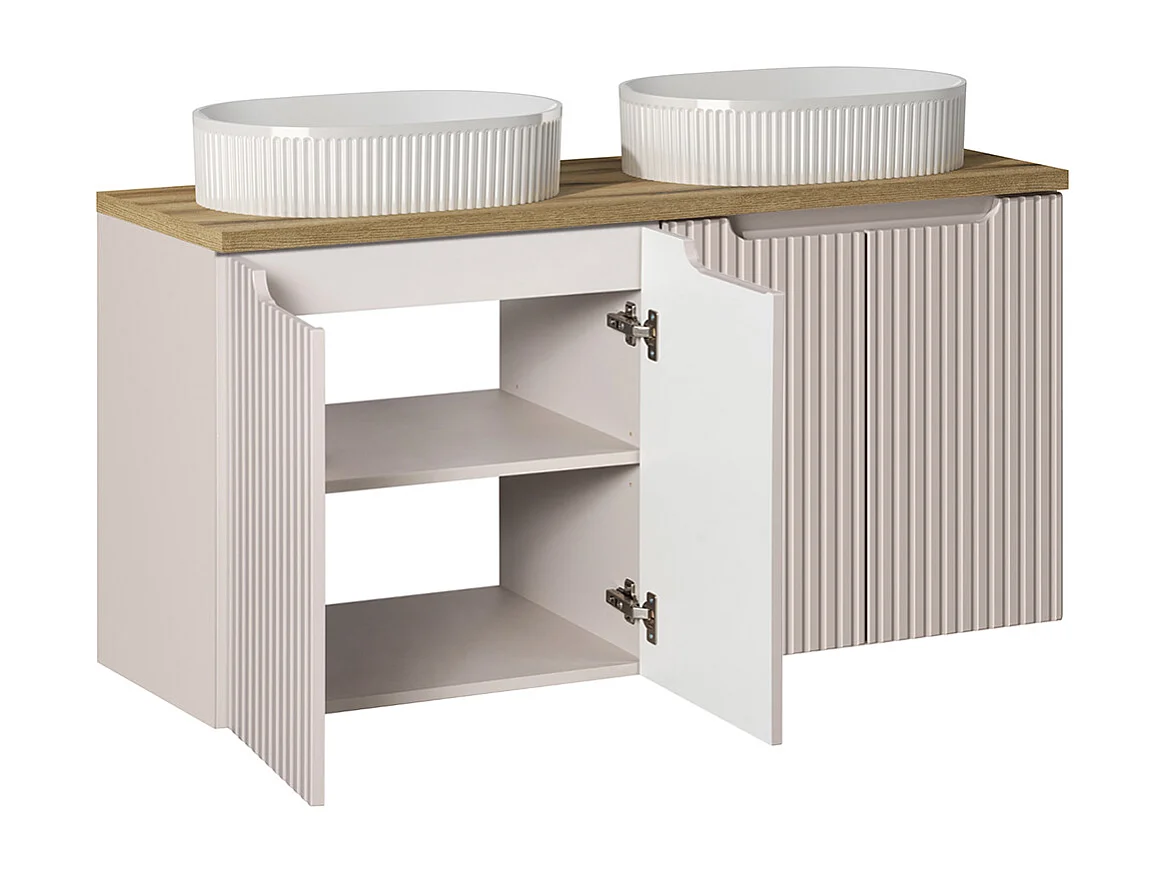 Set di mobili da bagno doppio lavabo Riva cachemire 120cm