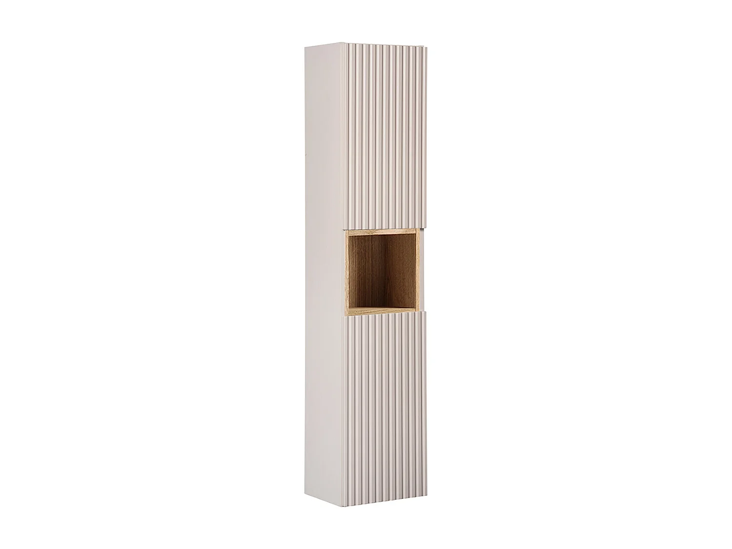 Ensemble meuble simple vasque 80cm 2 tiroirs et colonne Riva Cachemire et Bois