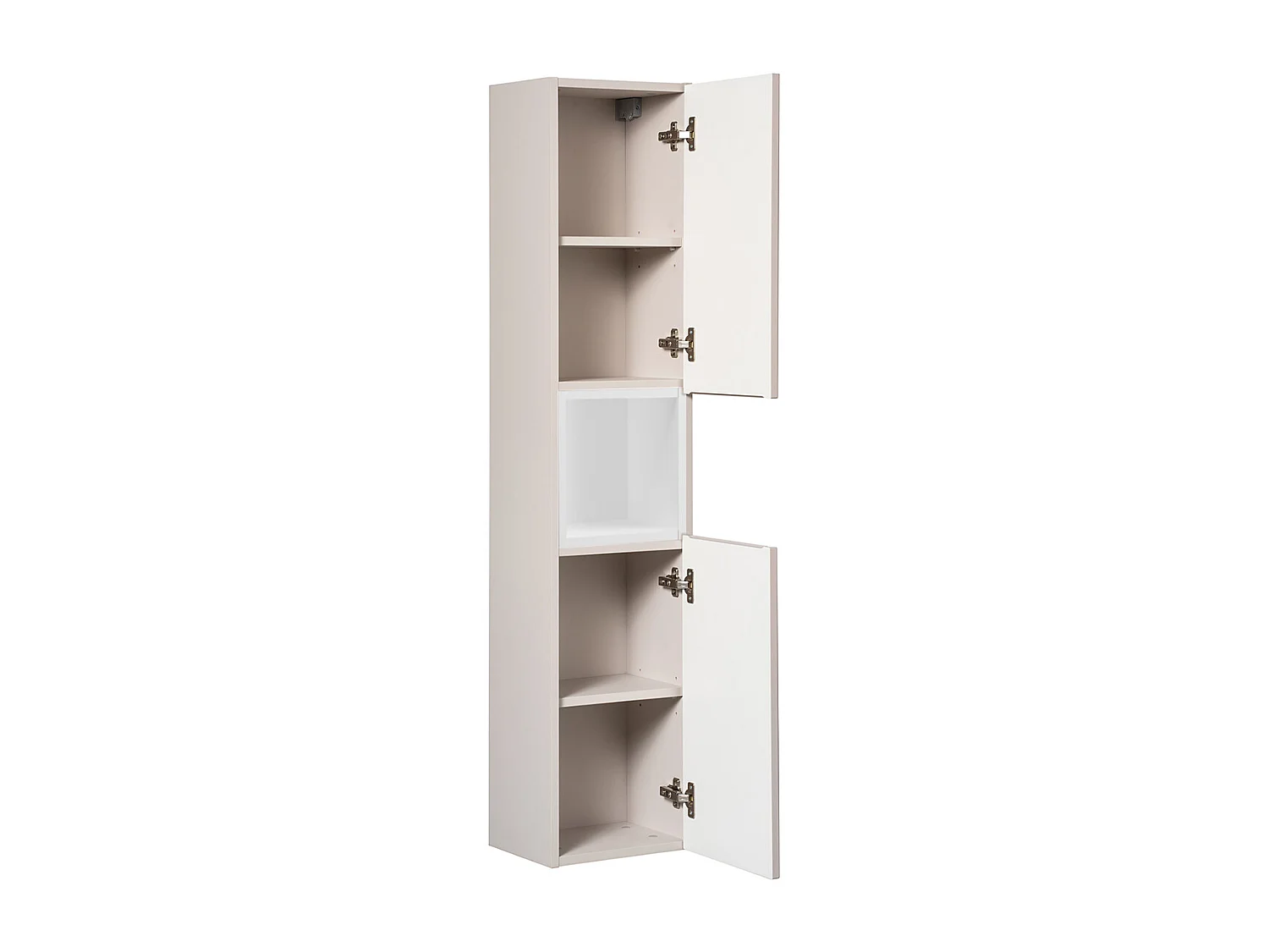 Dubbele wastafel 140cm 4 lades en sokkel Riva Cashmere en Wit