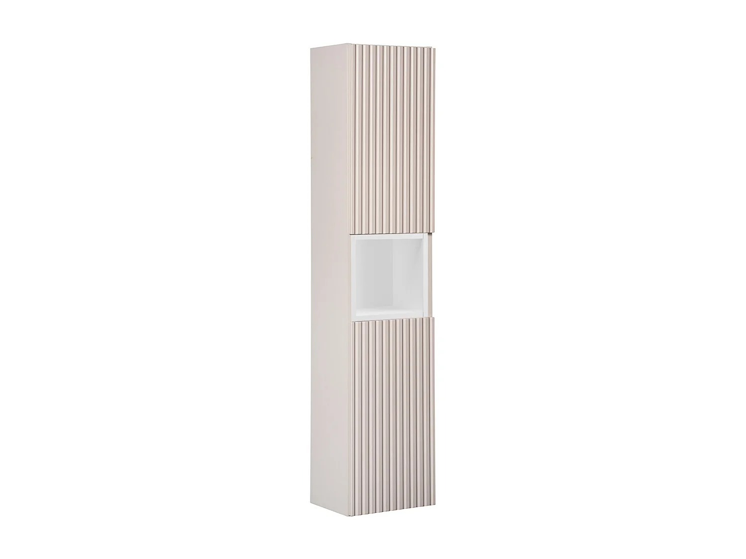 Ensemble meuble double vasque 120cm 4 tiroirs et colonne Riva Cachemire et Blanc
