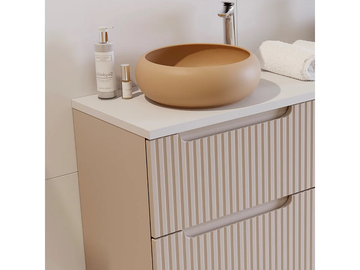 Dobbelt håndvask 120 cm med 4 skuffer Riva Cashmere og hvid
