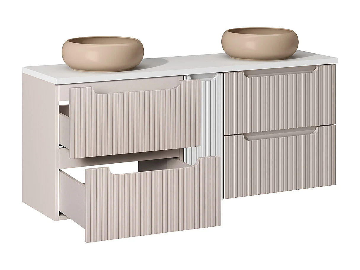 Mobile bagno doppio lavabo Riva cachemire 140cm