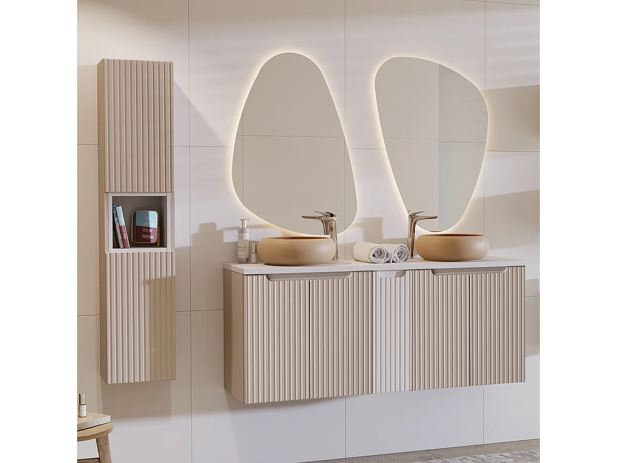 Mobile bagno doppio lavabo Riva cachemire 140cm