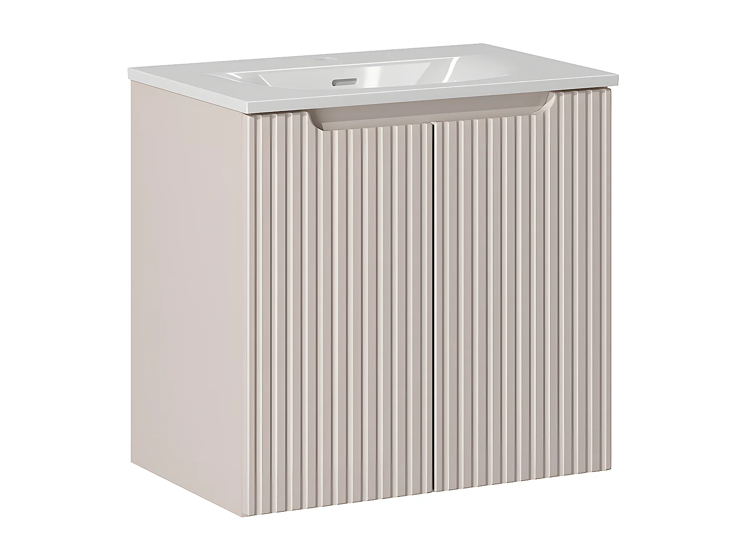 Meuble simple vasque encastrée 60cm 2 portes Riva Cachemire