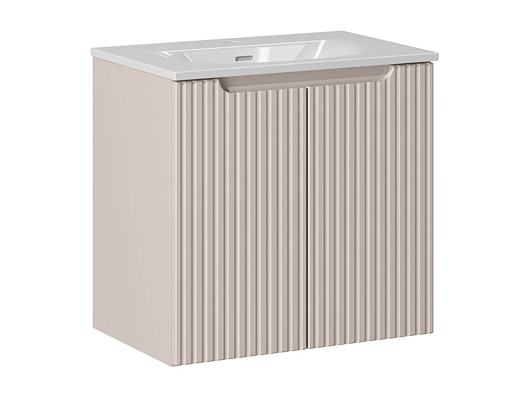 Meuble simple vasque encastrée 60cm 2 portes Riva Cachemire