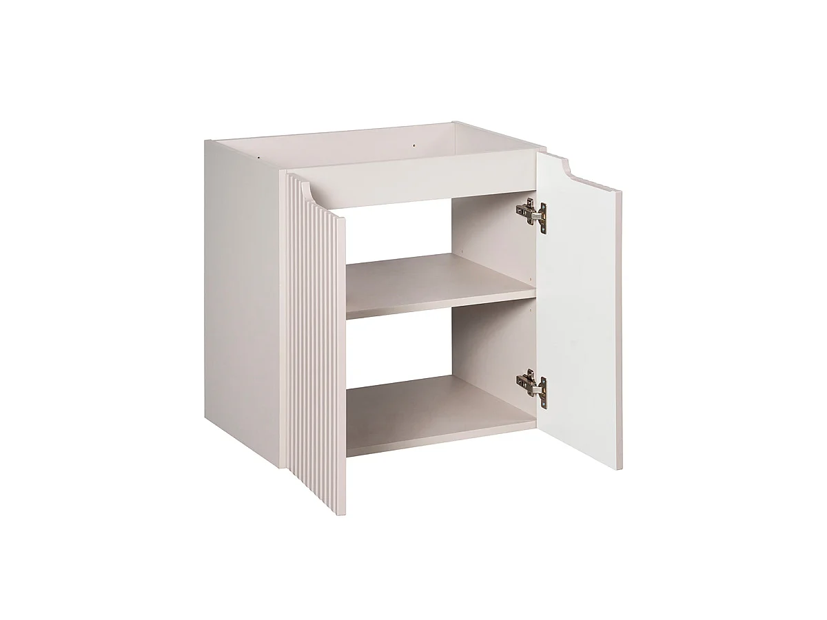 Móvel simples lavatório 60cm 2 portas Riva Caxemira e Madeira